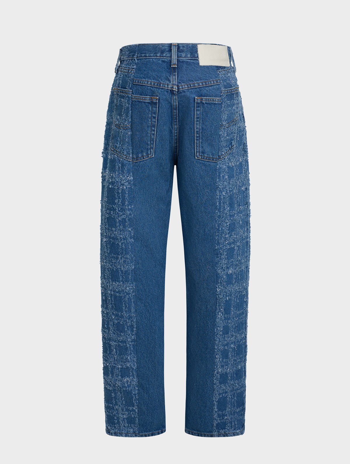 Boyfriend Jean Tartan Etched Mid Blue - ELV Denim