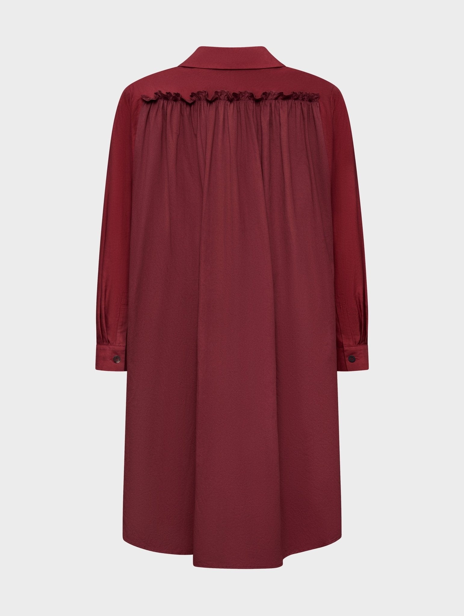 Celia Dress Cotton Poplin Deep Red - ELV Denim