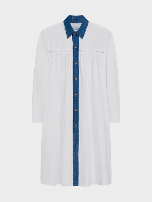 Celia Dress Denim Cotton Poplin - ELV Denim