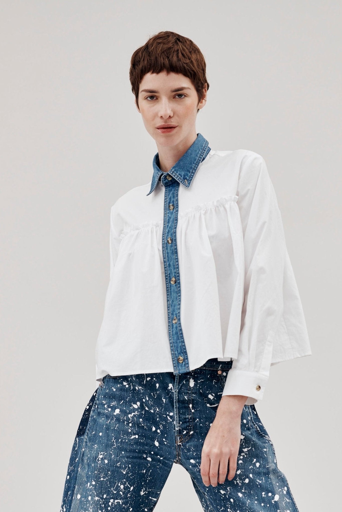 Celia Shirt Denim Cotton Poplin - ELV Denim