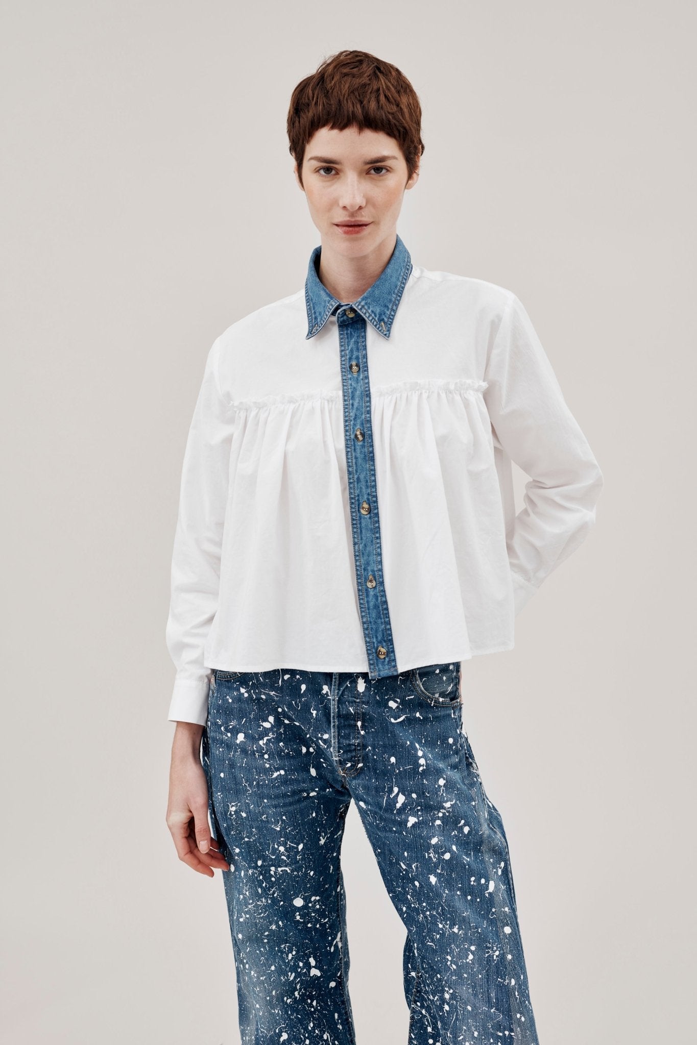 Celia Shirt Denim Cotton Poplin - ELV Denim