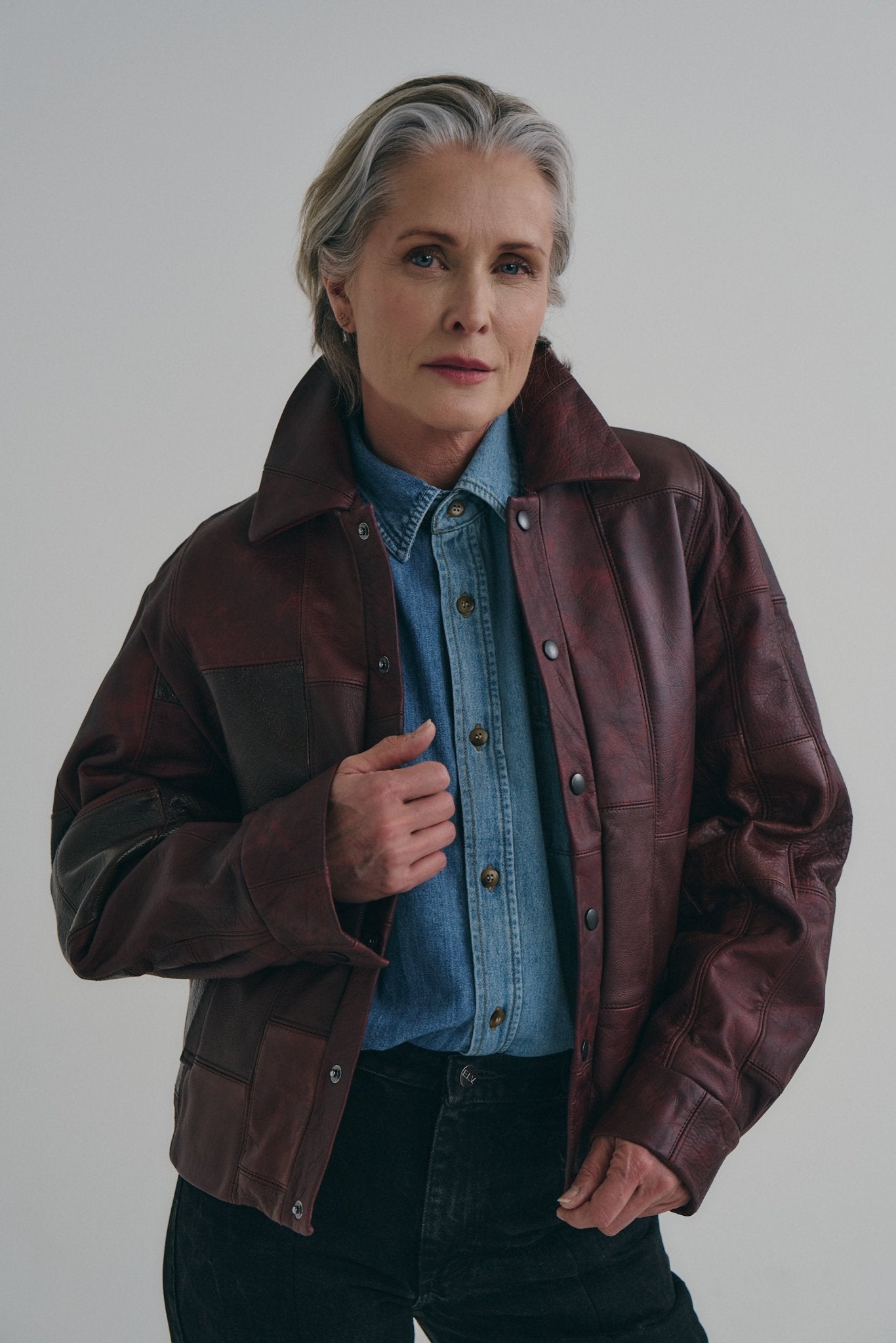 Cherry Red Leather Bailey Bomber | One-of-a-kind - ELV Denim