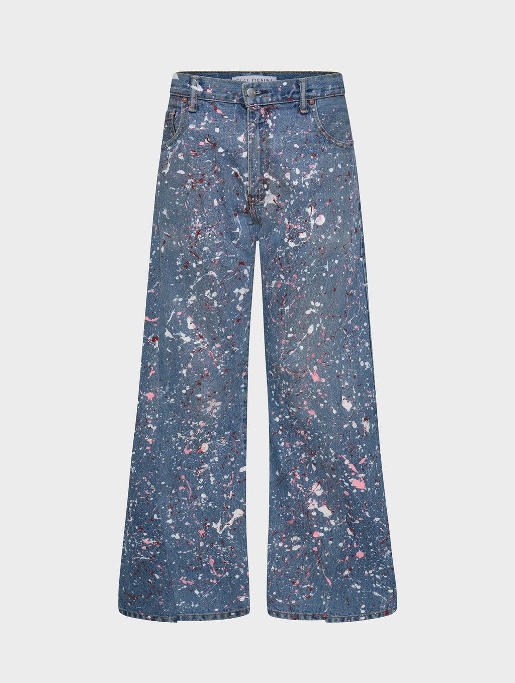Dalston Wide Leg Painted Jeans Light Blue - ELV Denim