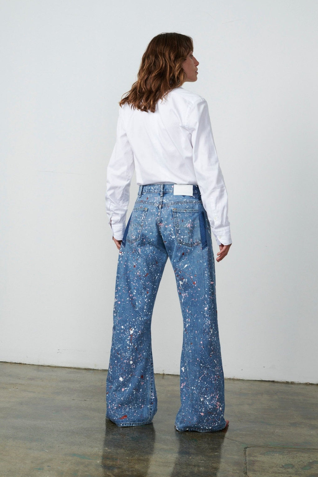 Dalston Wide Leg Painted Jeans Light Blue - ELV Denim