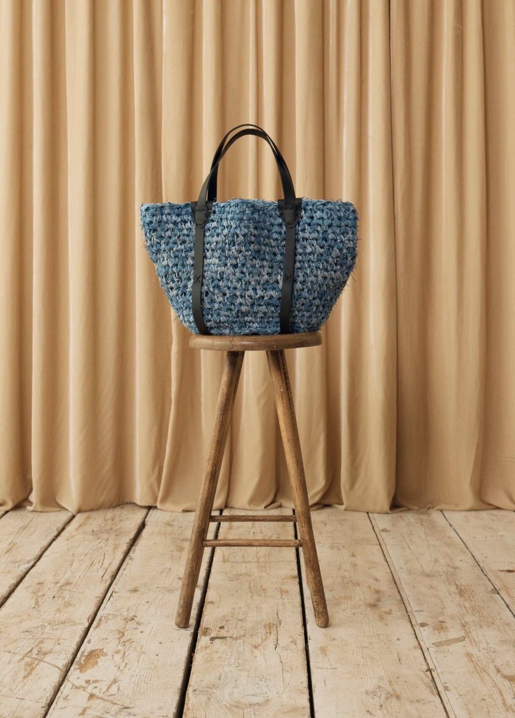 Denim Crochet Tote Bag Blue - E.L.V. Denim
