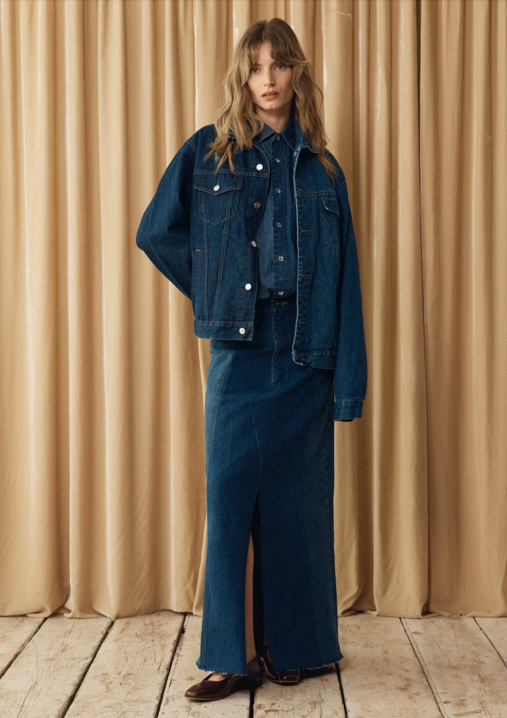 Denim Maxi Skirt Dark Blue - ELV Denim