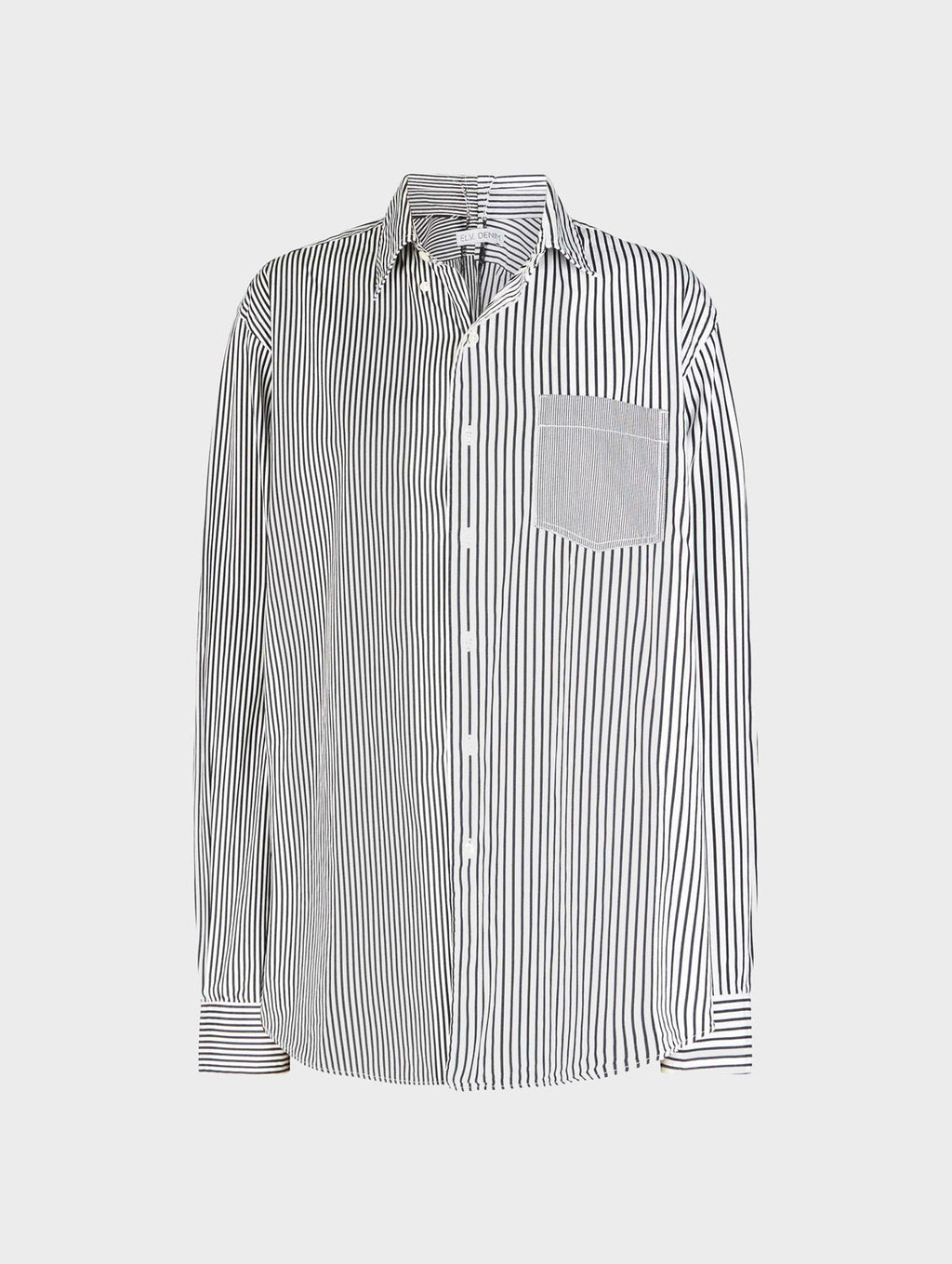 Diana Shirt Stripe Cotton Poplin Black - ELV Denim
