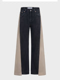 Freya Wide Leg Jeans Beige Black - ELV Denim
