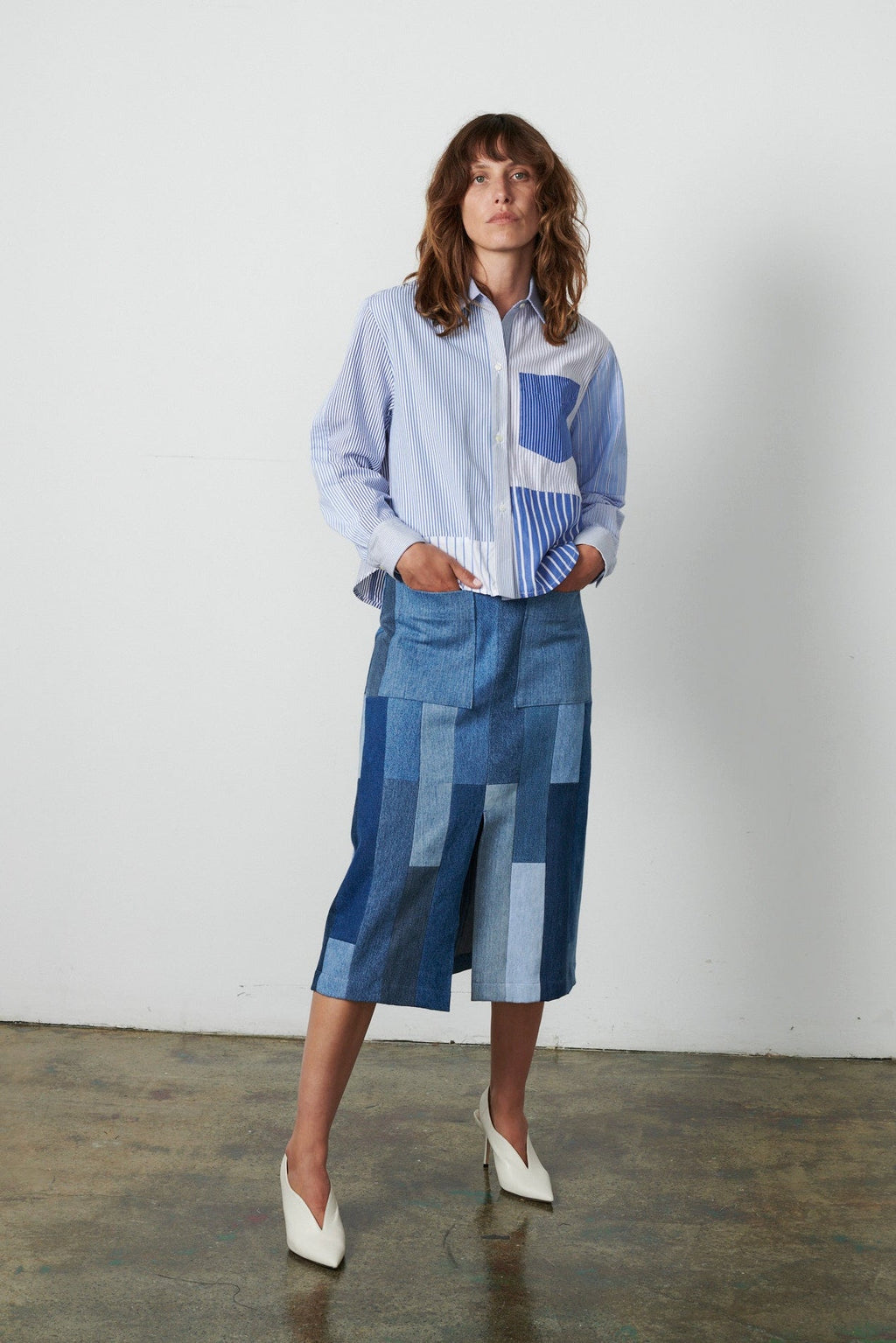 Gaby Skirt Tessellated Denim - ELV Denim