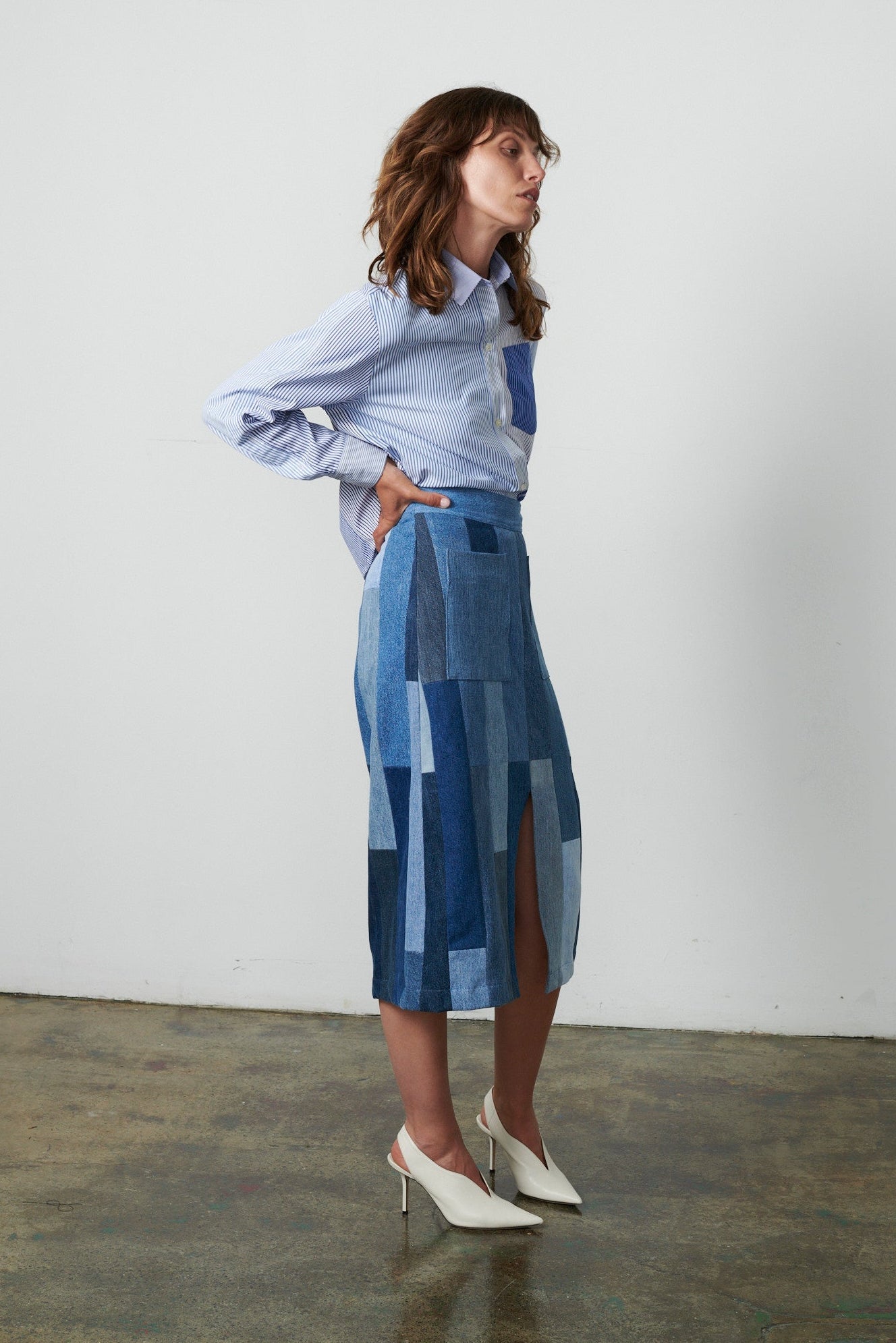 Gaby Skirt Tessellated Denim - ELV Denim