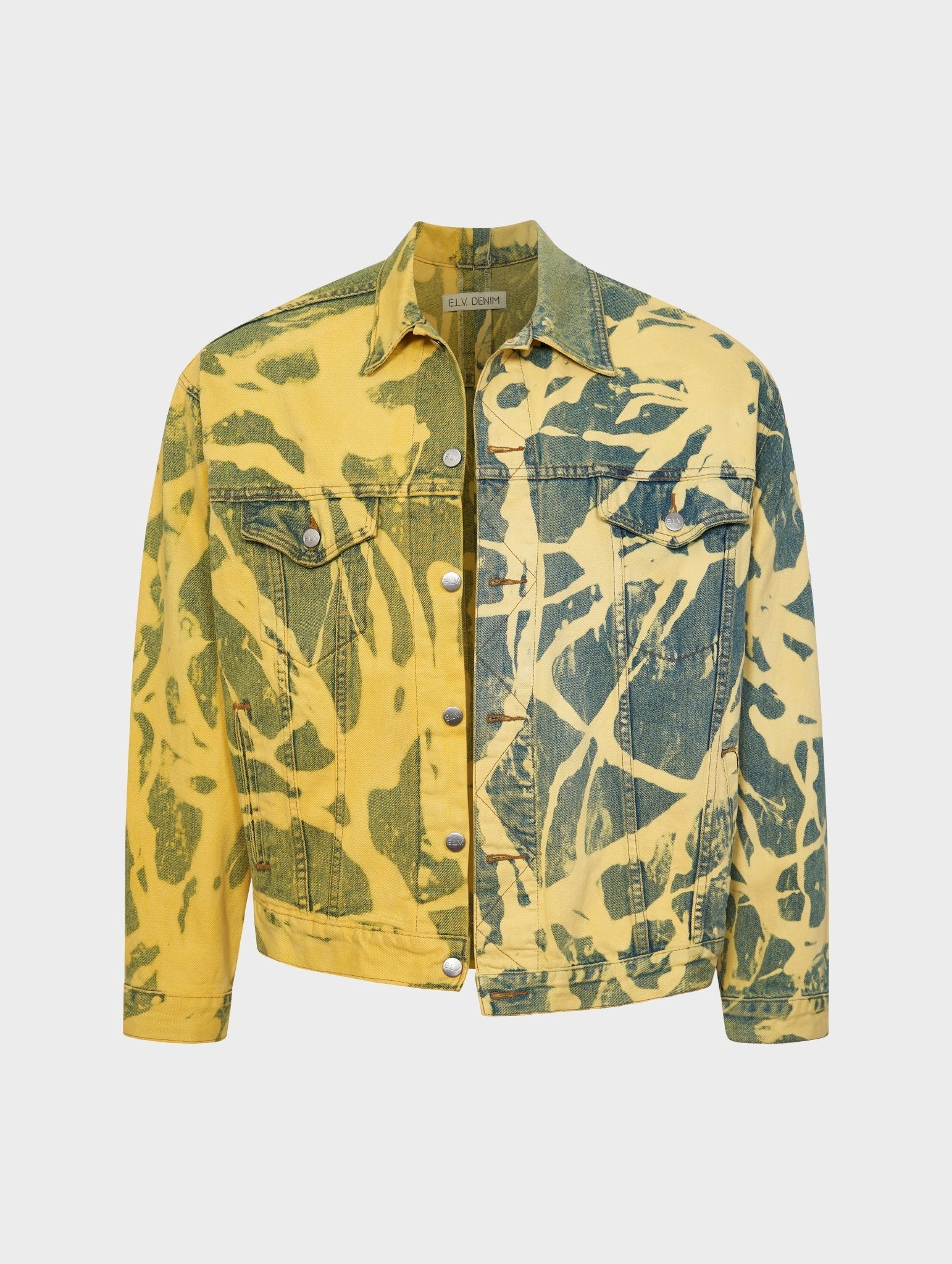 Men's Classic Denim Jacket Bleach Yellow - E.L.V. Denim