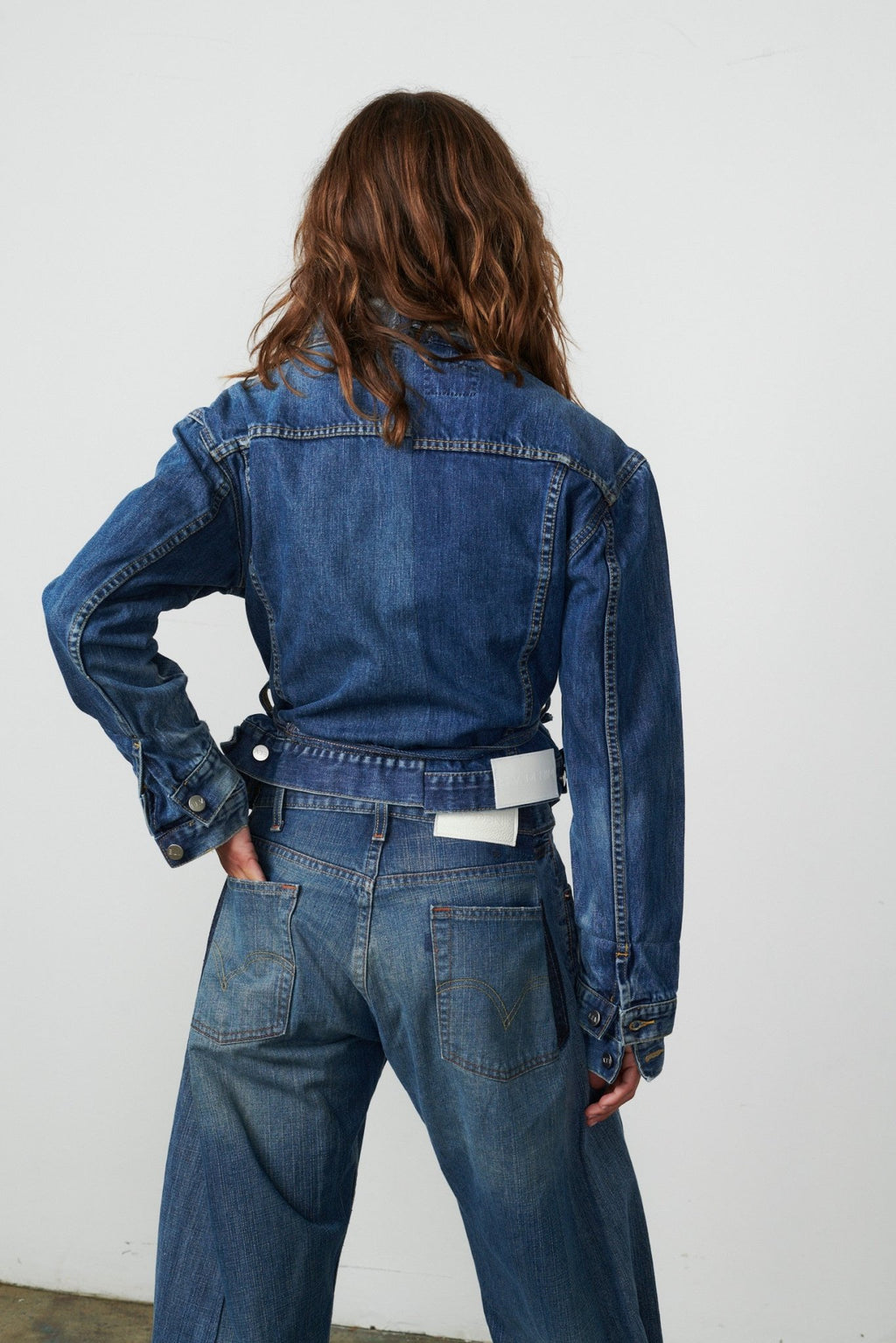 Ridley Double Denim Jacket Mid Blue - ELV Denim