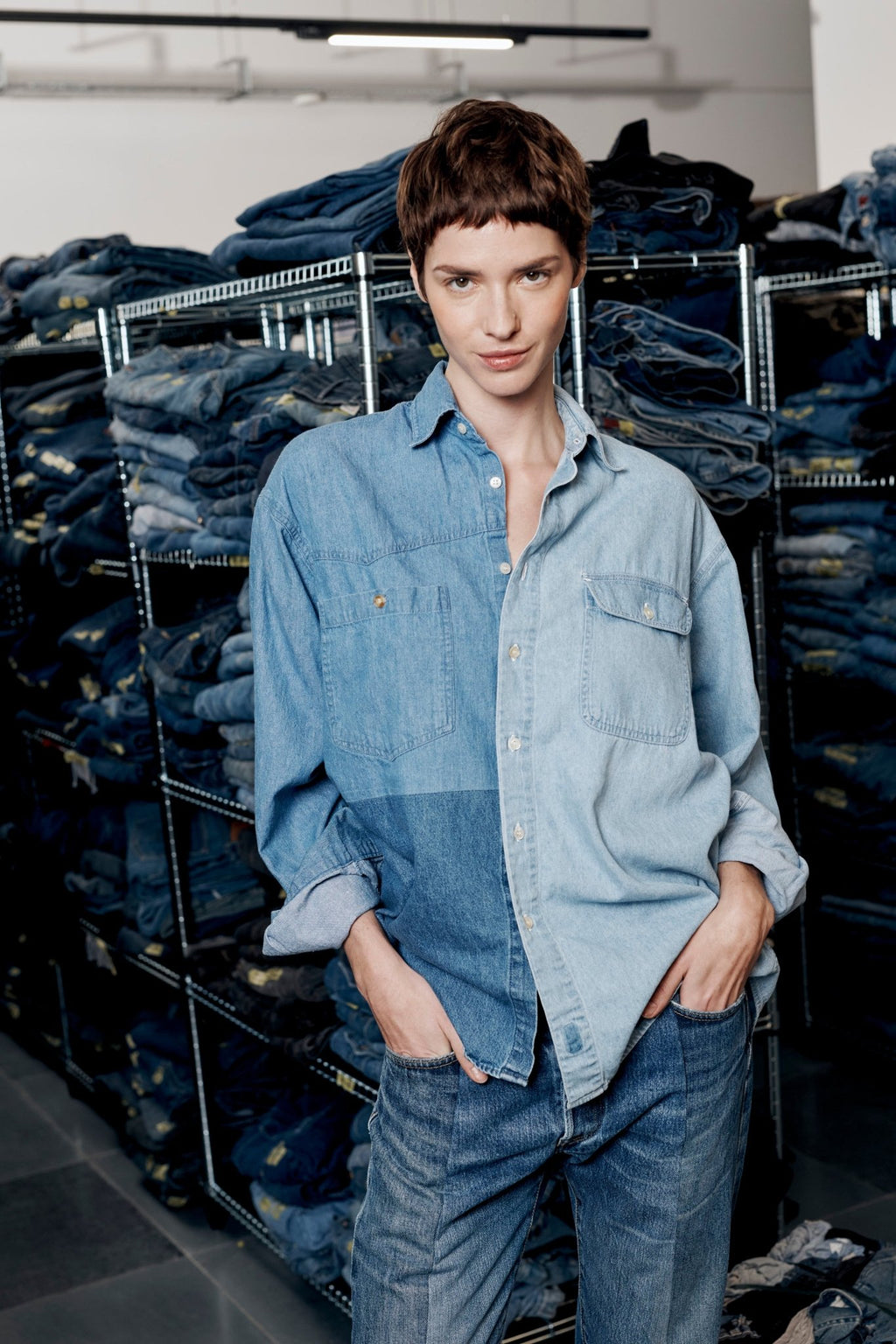 Simone Denim Shirt Multi Blue - ELV Denim