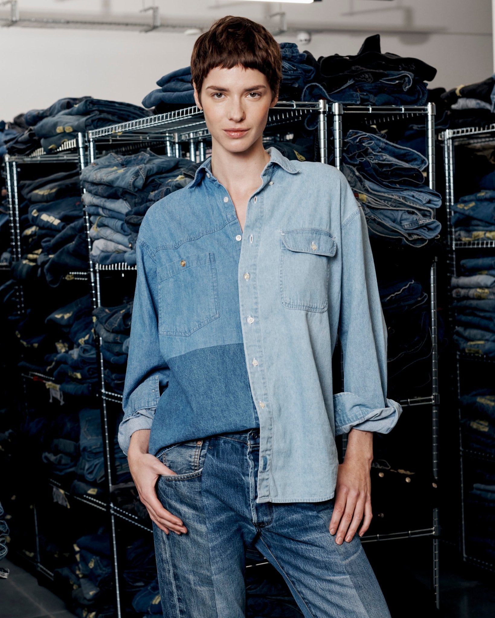 Simone Denim Shirt Multi Blue - ELV Denim