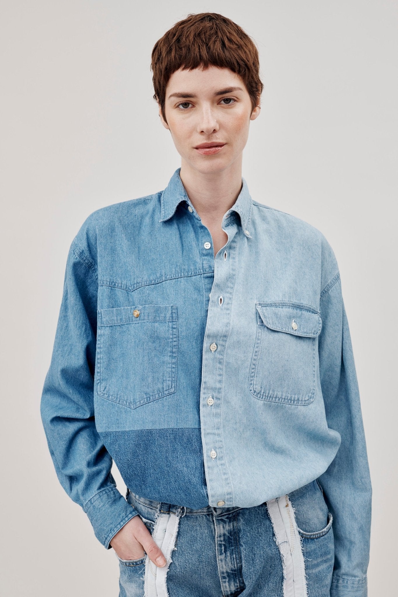 Simone Denim Shirt Multi Blue - ELV Denim