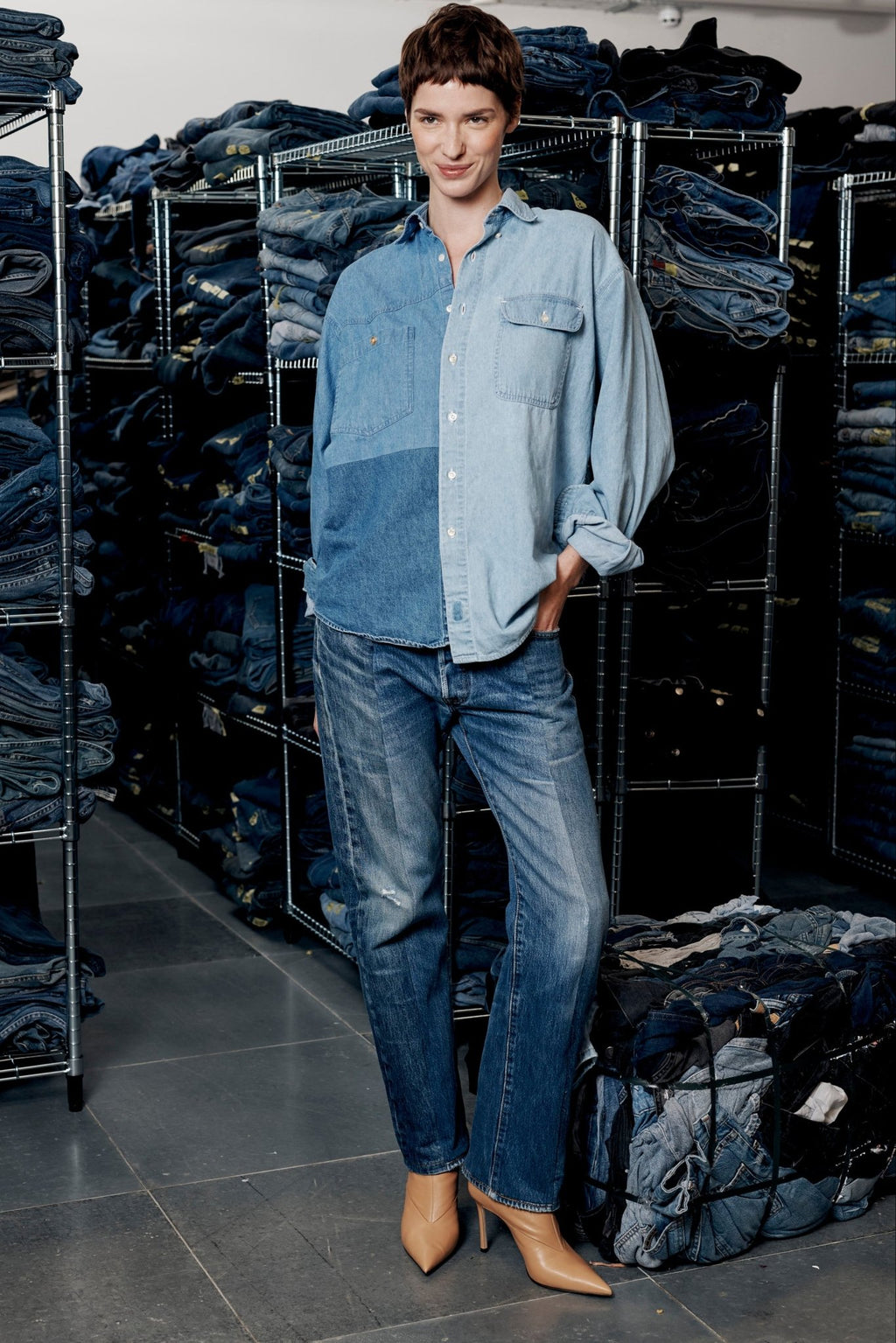 Stovepipe Jean Distressed Mid Blue - ELV Denim
