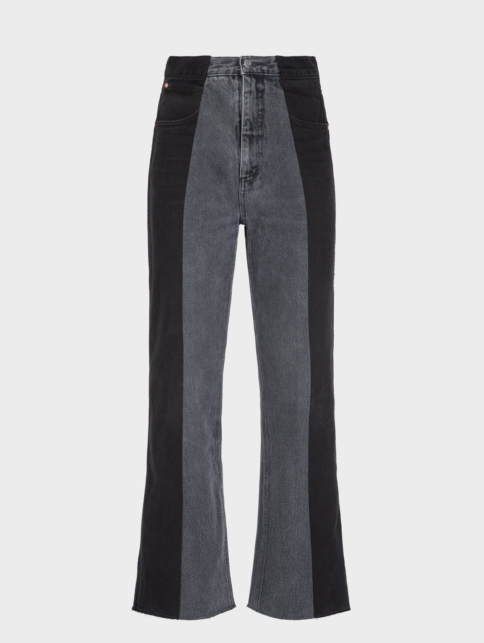 Black Grey Contrast Flare Jean - E.L.V. Denim