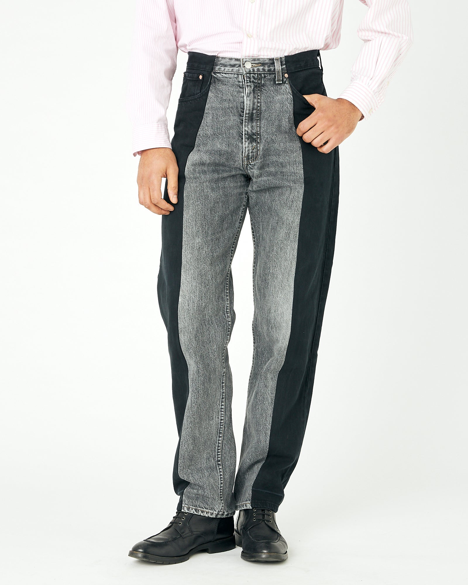 Black Grey Contrast Garçon Jean - E.L.V. Denim