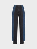 Dark Blue Black Contrast Boyfriend Jean - E.L.V. Denim