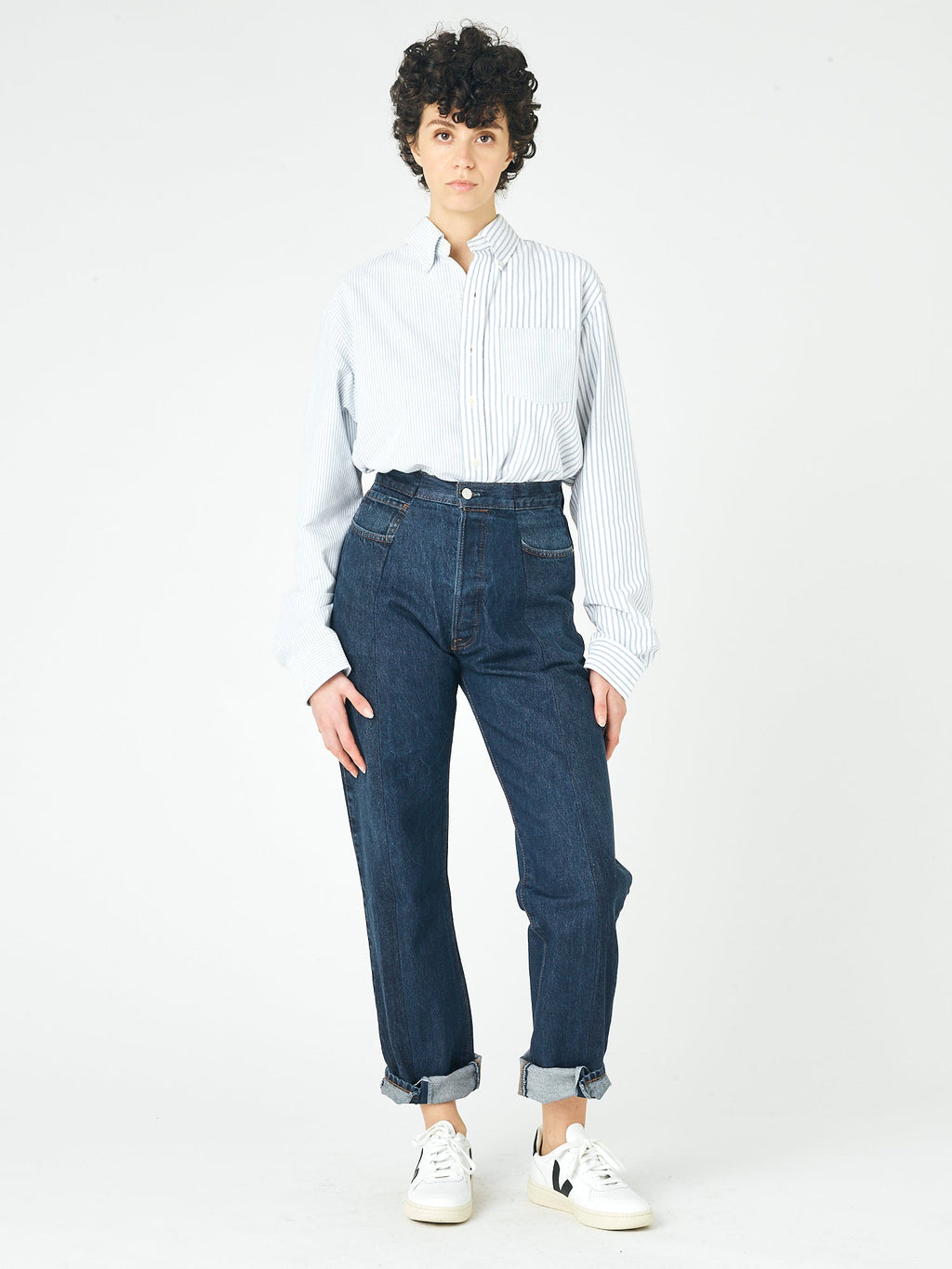 Dark Blue Match Boyfriend Jean - E.L.V. Denim