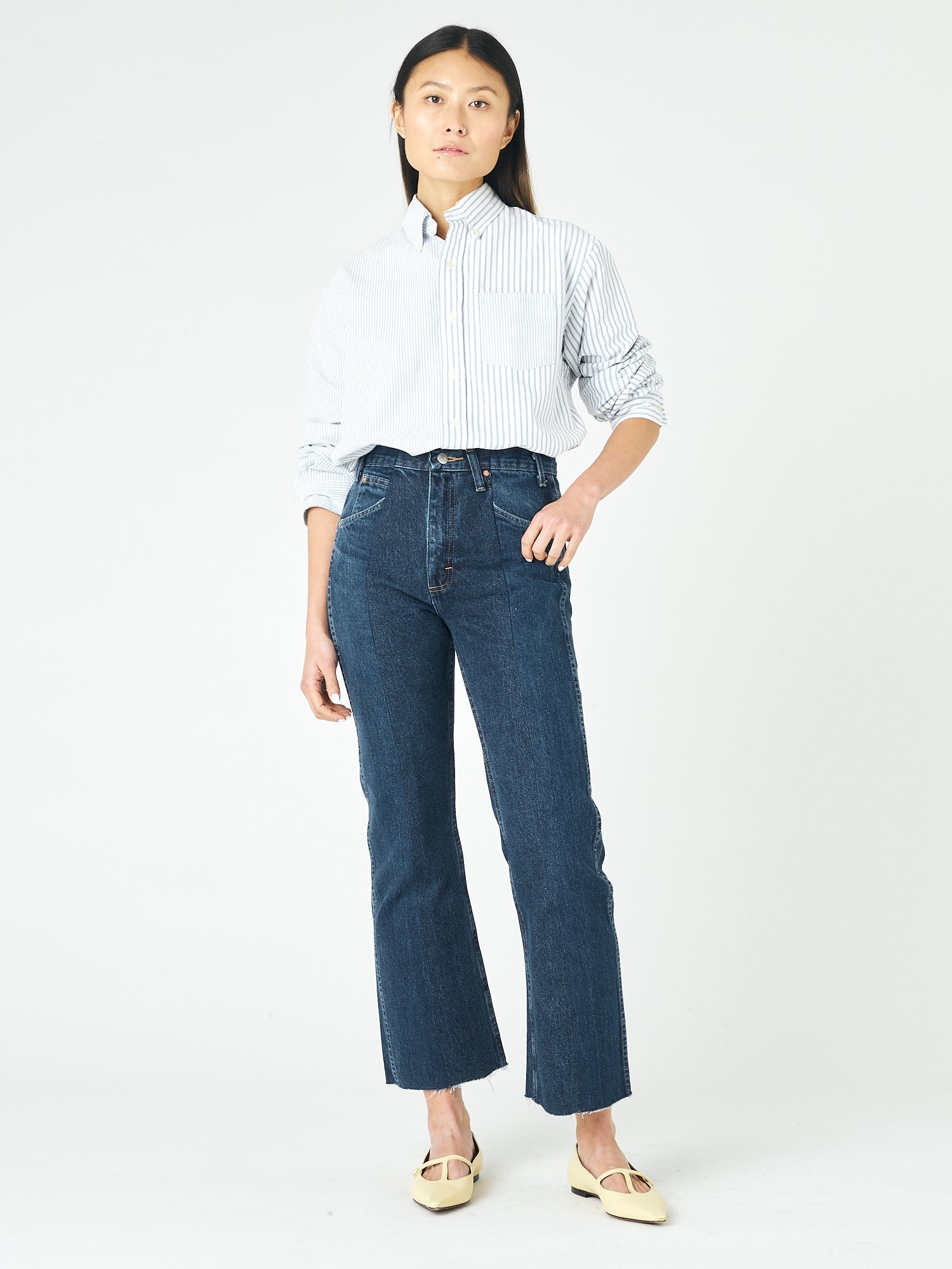 Dark Blue Match Flare Jean - E.L.V. Denim