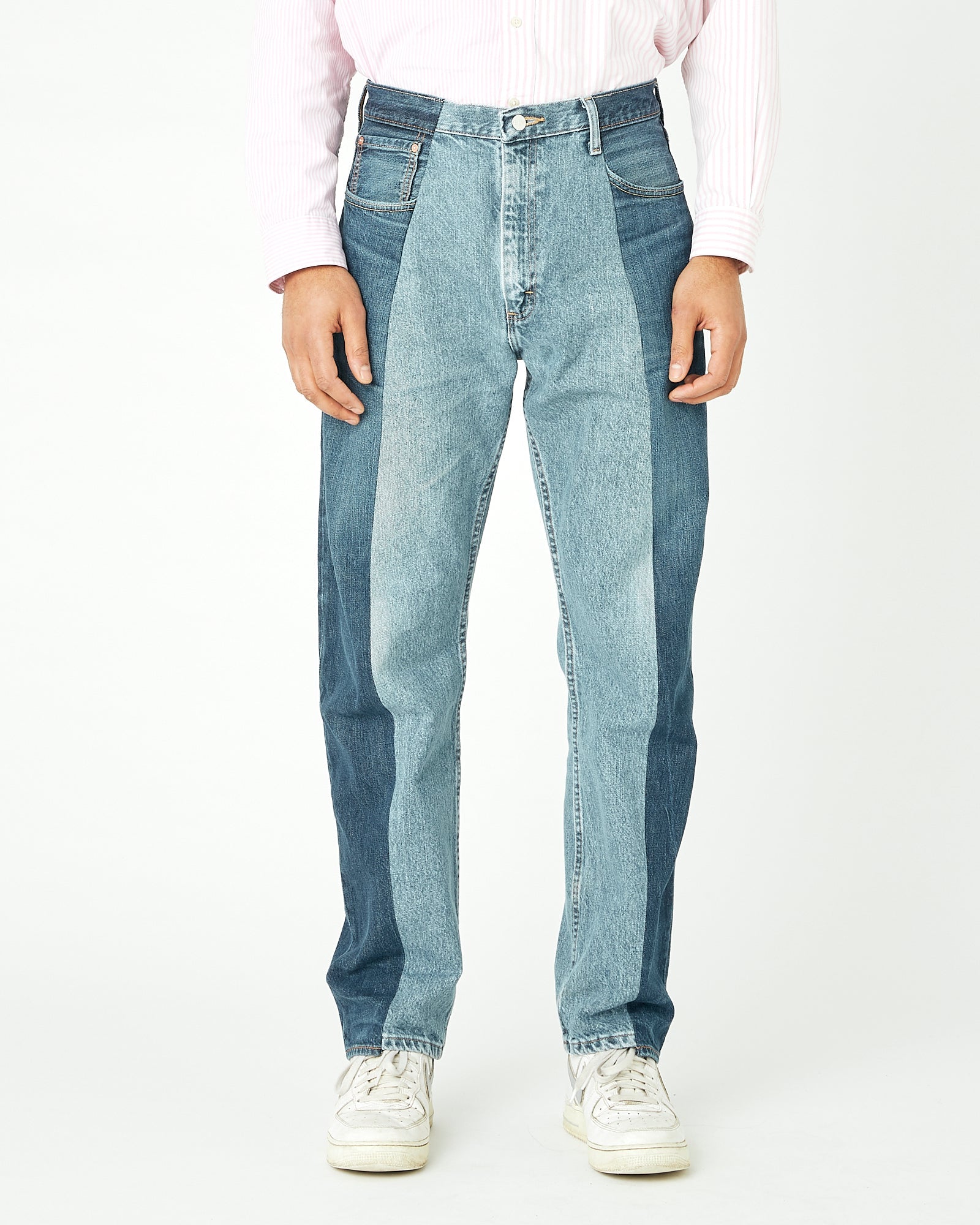Dark Mid Blue Contrast Garçon Jean - E.L.V. Denim