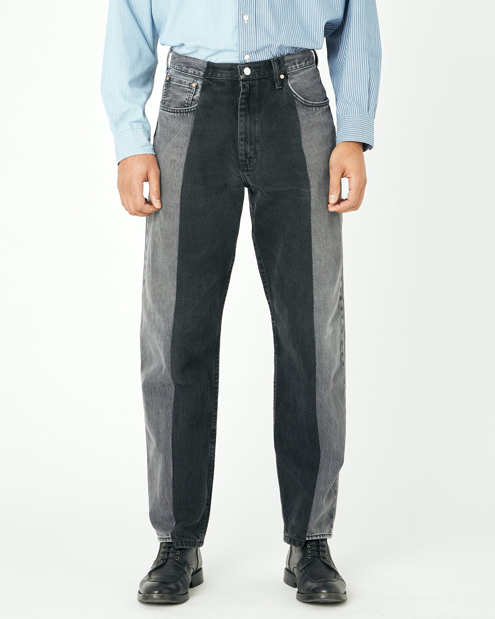 Grey Black Contrast Garçon Jean - E.L.V. Denim