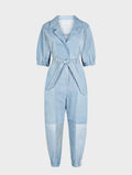 Light Blue Classic Denim Jumpsuit - E.L.V. Denim