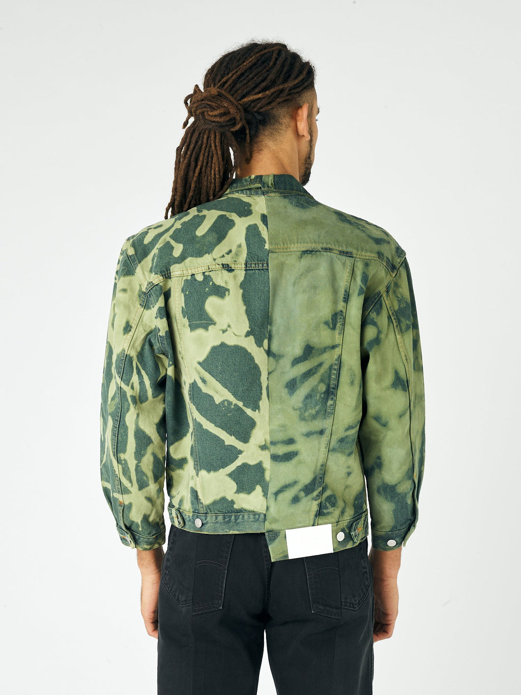 Mens Camo Bleach Denim Jacket - E.L.V. Denim