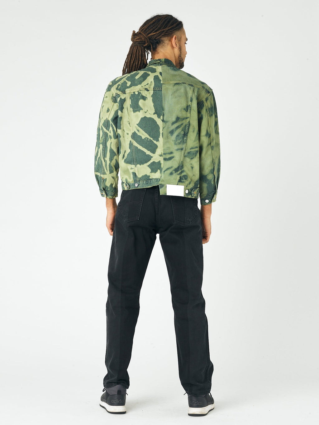 Mens Camo Bleach Denim Jacket - E.L.V. Denim