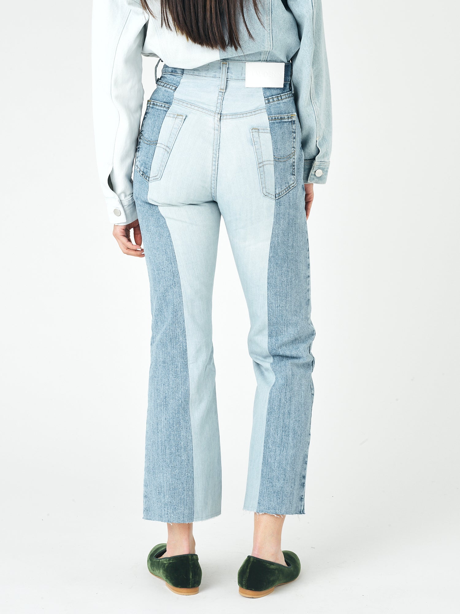 Mid Light Blue Contrast Flare Jean - E.L.V. Denim
