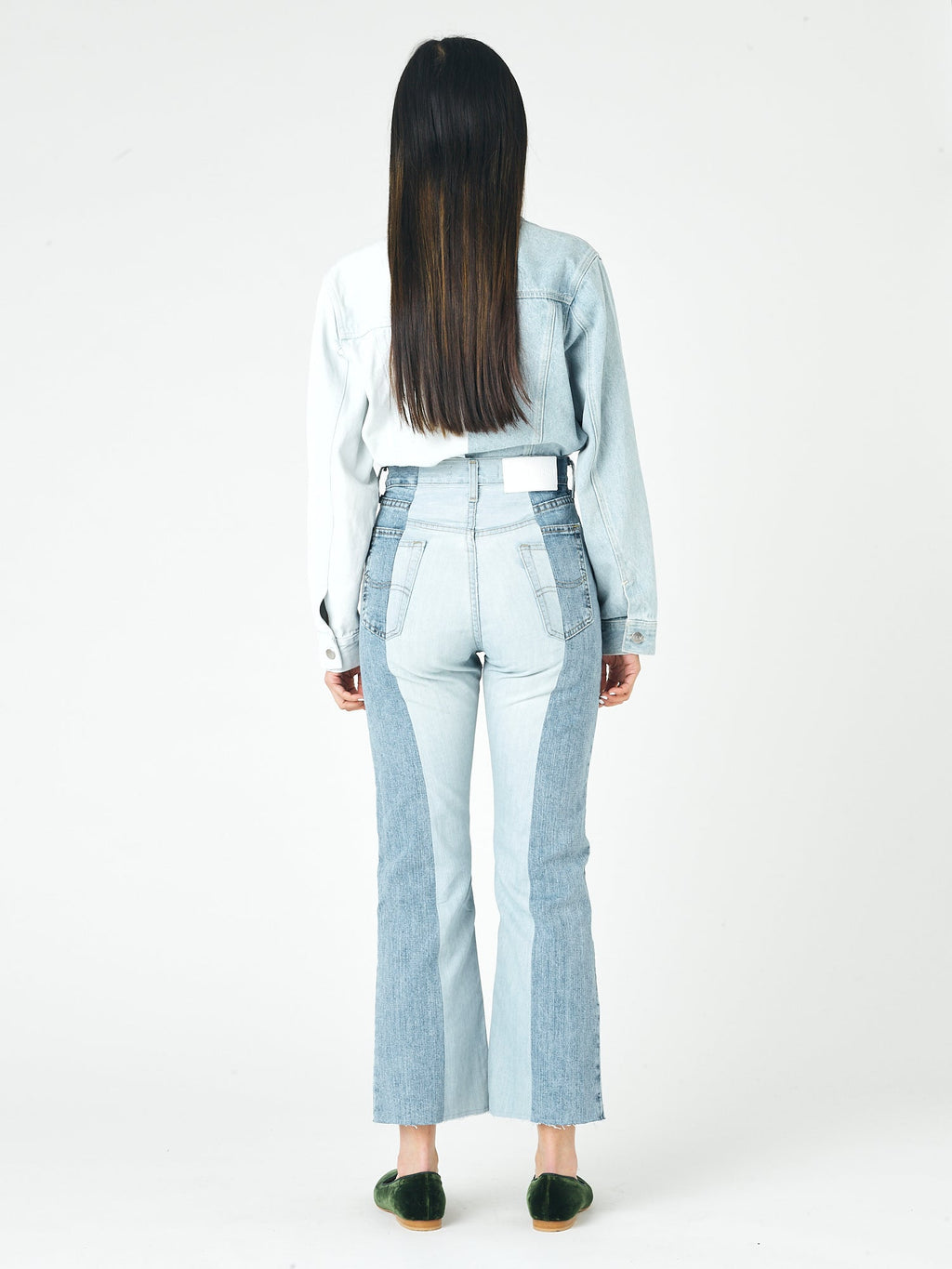 Mid Light Blue Contrast Flare Jean - E.L.V. Denim