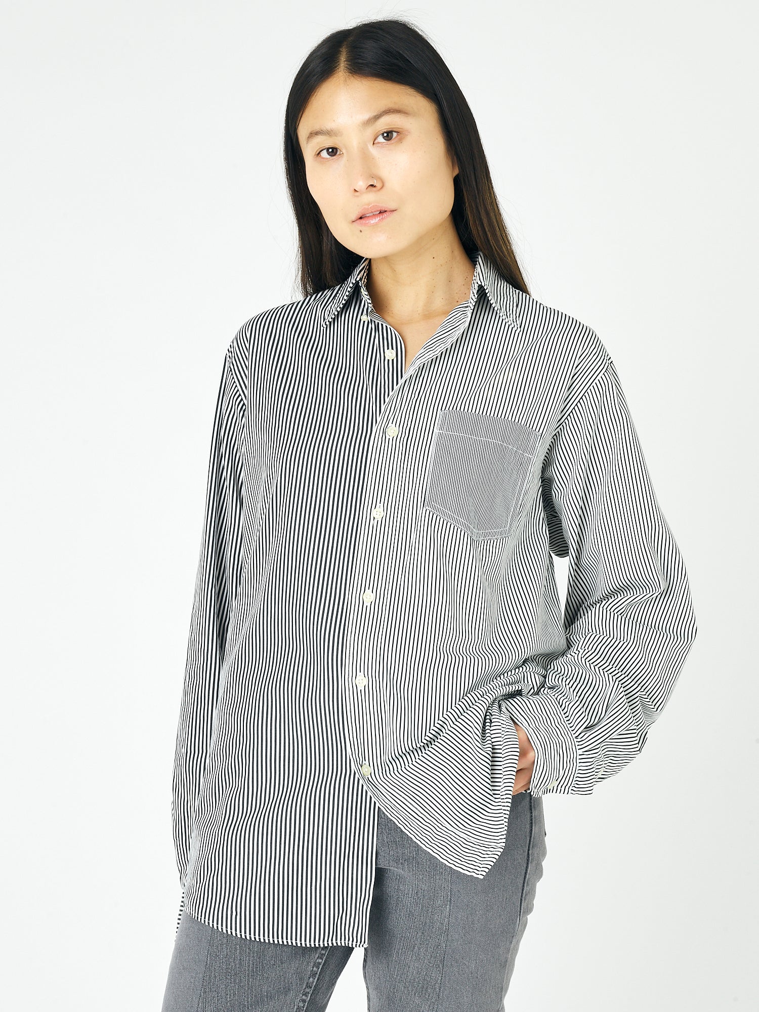The Diana Cotton Black Stripe Shirt - E.L.V. Denim
