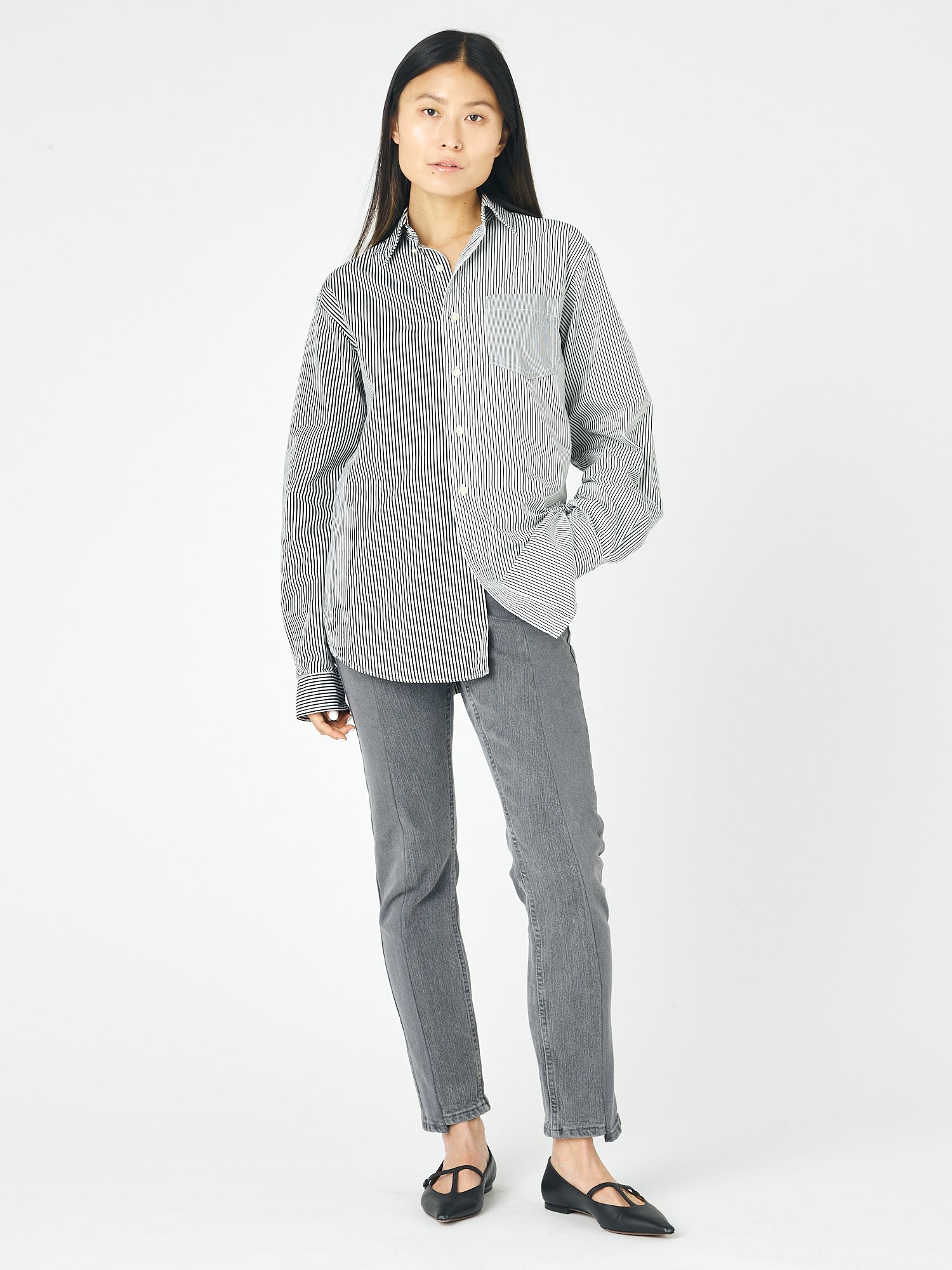 The Diana Cotton Black Stripe Shirt - E.L.V. Denim