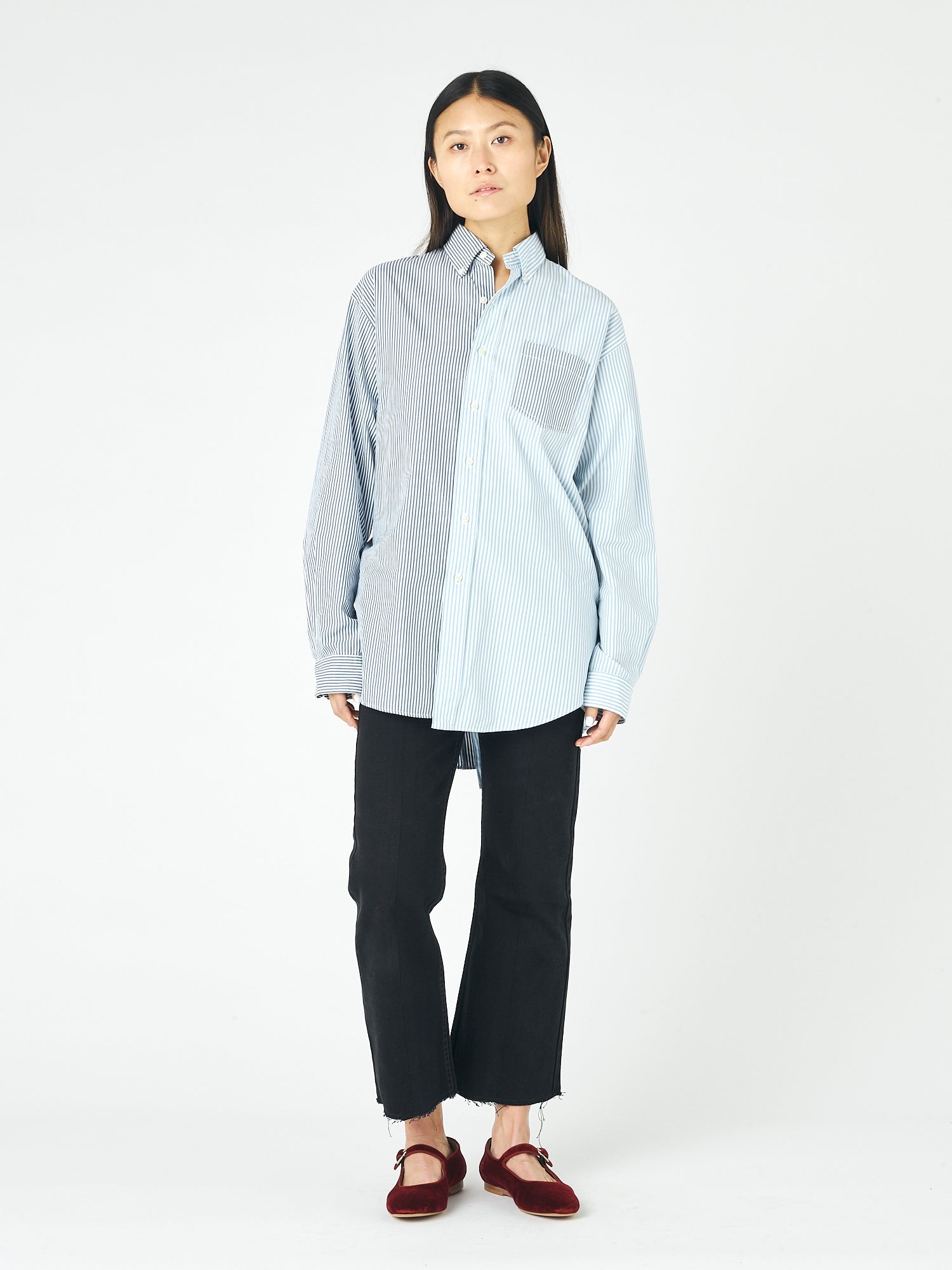 The Diana Cotton Blue Stripe Shirt - E.L.V. Denim